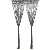 vidaXL Gordijn macramé 140x240 cm katoen antraciet