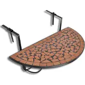 vidaXL Balkontafel hangend mozaïek terracotta half-rond online kopen