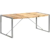 vidaXL Eettafel 180x90x75 cm massief ruw mangohout