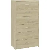 vidaXL Dressoir met 6 lades 50x34x96 cm bewerkt hout sonoma eikenkleur