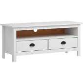 vidaXL Tv-meubel Hill 110x40x47 cm massief grenenhout wit