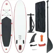vidaXL Stand up paddleboardset opblaasbaar rood en wit