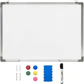 vidaXL Whiteboard magnetisch 90x60 cm staal wit