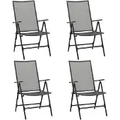 vidaXL Klapstoelen mesh 4 st staal antraciet