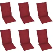 vidaXL Tuinstoelkussens 6 st hoge rug 120x50x3 cm stof wijnrood