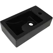 vidaXL Wastafel met kraangat rechthoekig 46x25,5x12 cm keramiek zwart