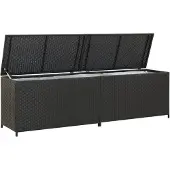 vidaXL Tuinbox 200x50x60 cm poly rattan zwart