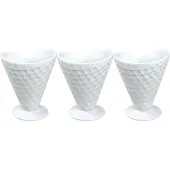 C&T Set Van 3x Stuks Ijs/sorbet Coupes Op Voet Wit Porselein 9 X 11 Cm - Ijscoupes