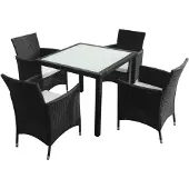vidaXL Tuinset poly rattan zwart 9-delig online kopen