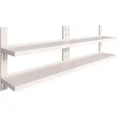 vidaXL Wandschappen zwevend 2-laags 2 st 240x30 cm roestvrij staal