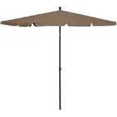 vidaXL Parasol met paal 210x140 cm taupe