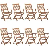 vidaXL Tuinstoelen 8 st inklapbaar massief acaciahout