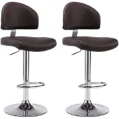 vidaXL Barstoelen 2 st kunstleer bruin