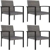 vidaXL Tuinstoelen 4 st poly rattan grijs