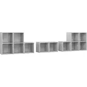 vidaXL 8-delige Tv-meubelset bewerkt hout betongrijs