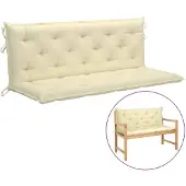 vidaXL Tuinbankkussen 150x(50+50)x7 cm oxford stof crèmewit