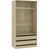 vidaXL Kledingkast 100x50x200 cm bewerkt hout sonoma eikenkleurig