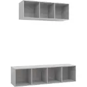 vidaXL 2-delige Tv-meubelset bewerkt hout betongrijs