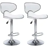 vidaXL Barstoelen 2 st kunstleer wit