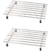 Excellent houseware 4x stuks pannenonderzetters roestvrijstaal 24 x 19 cm - Panonderzetters