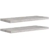 vidaXL Wandschappen zwevend 2 st 80x23,5x3,8 cm MDF betongrijs