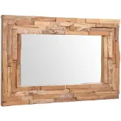 vidaXL Decoratieve spiegel rechthoekig 90x60 cm teakhout