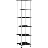 vidaXL Kastje 6-laags 40x40x160 cm gehard glas zwart
