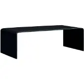 Möbelando Salontafel 98x45x31 cm gehard glas zwart