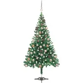 vidaXL Kunstkerstboom met verlichting en kerstballen 546 takken 180 cm