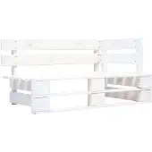 vidaXL Tuinhoekbank pallet hout wit