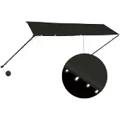 vidaXL Luifel uittrekbaar met LED 350x150 cm antraciet