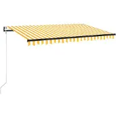 vidaXL Luifel automatisch uittrekbaar 400x350 cm geel en wit