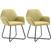 vidaXL Eetkamerstoelen 2 st stof groen