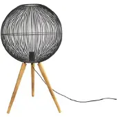 Blokker Countryfield Tafellamp Ingemur 43 X 75,5 Cm Staal/hout Zwart/bruin