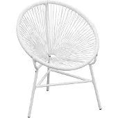 vidaXL Tuinmaanstoel poly rattan wit