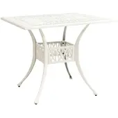 vidaXL Tuintafel 90x90x73 cm gietaluminium wit