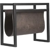 Label51 Wanddecoratie magazinehouder antraciet leder