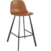 Livin24 Industriële barkruk Logan cognac leer eco-leer 70 cm