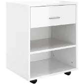 vidaXL Rolkast 46x36x59 cm bewerkt hout hoogglans wit