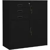 vidaXL Kantoorkast 90x40x102 cm staal zwart