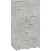 vidaXL Dressoir met 6 lades 50x34x96 cm bewerkt hout betongrijs