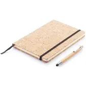 XD Design A5 kurken notitieboek incl. touchscreen pen