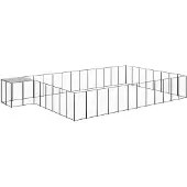 vidaXL Hondenkennel 30,25 m² staal zwart
