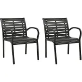 vidaXL Tuinstoelen 2 st staal en HKC zwart