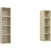 vidaXL Tv-wandmeubelen 2 st bewerkt hout sonoma eikenkleurig