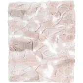 Dutch decor - ROEL - Plaid bontlook 130x170 cm - zand - beige - roze - wit - superzacht - Deken