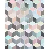 Overig Fotobehang Cubes Pastel - Meerkleurig - 2,50m X 200cm