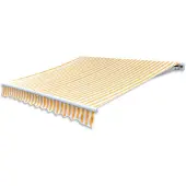 vidaXL Vervangingsdoek voor luifel 330x245 cm polyester geel en wit