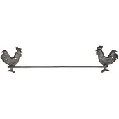 Clayre & Eef Bruine Handdoekhouder hanen 51*8*13 cm 6Y3039