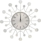 vidaXL Wandklok, zilverkleurig, 40 cm, metaal
